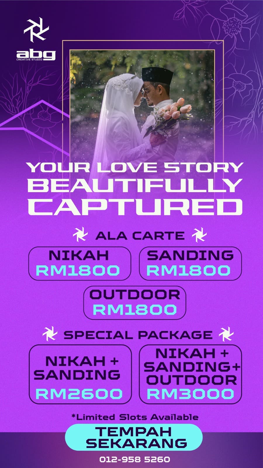 Wedding photography package catalogue